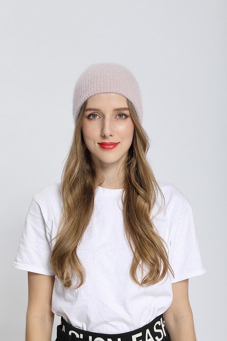 Knit Hat With fur Pom Pom
